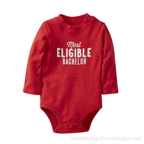 Long-sleeved Slogan Baby Rompers, Made of 100% Cotton, Meets European and American Standards